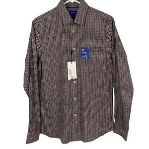 Apt. 9 Mens Red Premier Flex Check Long Sleeve Stretch Button Up Shirt Size XXL